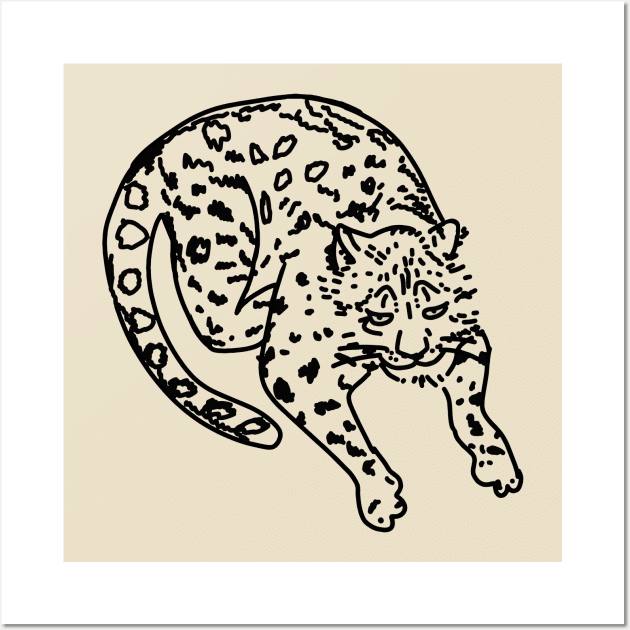 Snow Leopard Outline Wall Art by Annelie